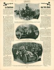 Old document les chauffeuses dans Paris-Madrid 1903 from magazine