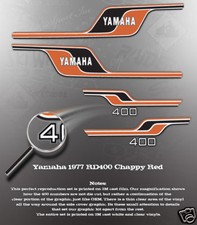 YAMAHA 1977 RD400 CHAPPY RED DECAL GRAPHIC KIT LIKE NOS
