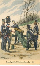UNIFORME Soldat Ecole speciale Saint cyr 1818  illustrateur Maurice TOUSSAINT