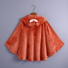 Filles Velours à Capuche Cape Poncho Châle Enveloppant Desseré Casual Manteau