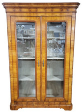 Antique GERMAN 19th C AUSTRIAN FRUITWOOD Armoire CURIO CABINET Display Vitrine