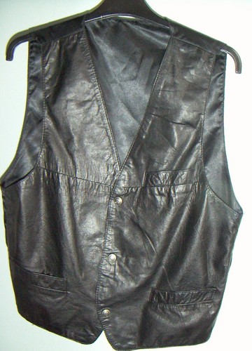 Gilet cuir noir - cuir,