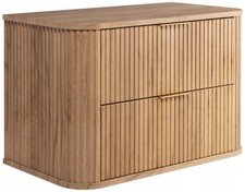 Meuble sous-lavabo salle de bain ELEGANCE 80 cm façade rainurée chêne