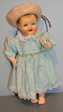 Antique Raynal Doll Rhodoid Head 2 Tooth Doll with Dress