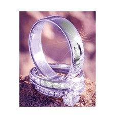 Trio Bague Parure Fiançailles Mariage Bande Plaqué or Blanc 1.75CT Simulé Strass