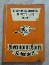 Hermann Lanz Aulendorf D12S instructions + list of spare parts