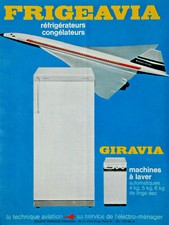 1969 PRESS AD FRIGÉAVIA REFRIGERATORS FREEZERS - CONCORDE