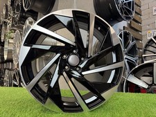4x R17 Inch 5x100 VW Nashville Style Black Polished Wheels : Fits Pour Golf Bora