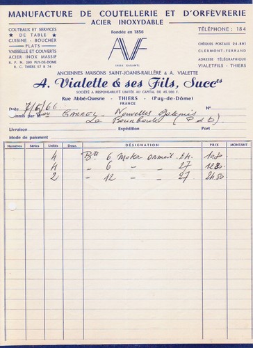 Thiers facture vialette - thiers, &
