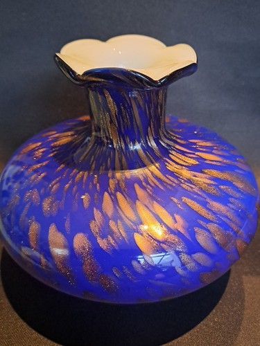 Vase soufflé verre - , bleu