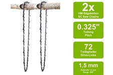 2 Chaînes adapté pour Jonsered 535 | 45cm 0.325 72M 1,5mm