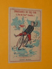 CHROME 1890-1910 SHOES ROOSTER D'OR PARIS BICYCLE ACCIDENT