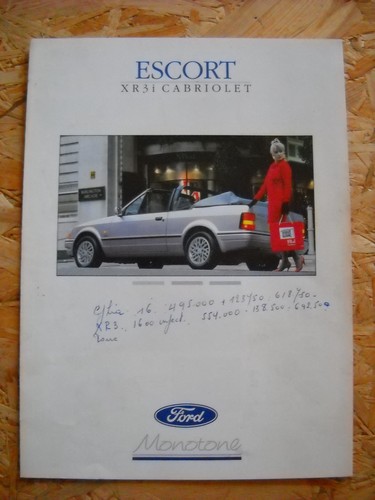 Catalogue brochure ford escort - catalogue/brochure,