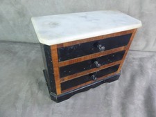 SMALL THREE DRAWER MASTER CHEST OF DRAWERS. Marble top.