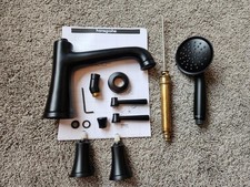 Hansgrohe 04777670 Jolenna Roman Tub Filler/Shower in Matte Black - NEW