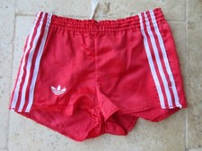 Short ADIDAS vintage VENTEX rouge nylon sport TREFOIL années 80 XS / S