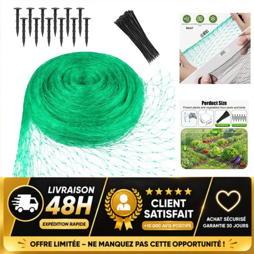 Filet anti oiseaux jardin - , 4x12
