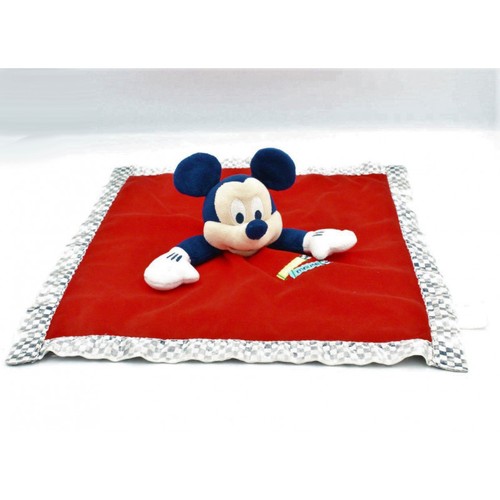 Doudou plat mickey - bleu, rouge