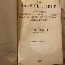 livre la sainte bible par emile segond de 1937 en bon état