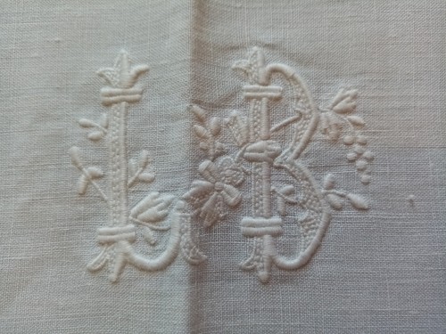 Ancienne nappe linon et - , en