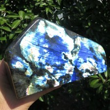 Minéraux : Labradorite Bleu Et Or Poli Madagascar [