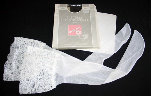 Bas couture dentelle blanc - bas,