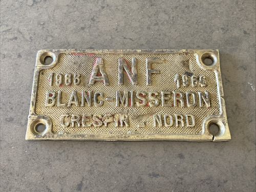 Plaque machine anf - anf, blanc