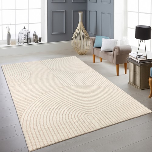 Tapis crème motif lignes - , 3d