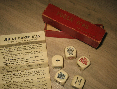 Ancien jeu dés poker as - de,