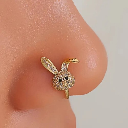 Faux piercing lapin zircon - lapin,