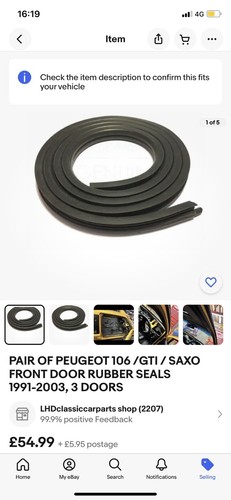 Peugeot 106 gti saxo - peugeot, rubber