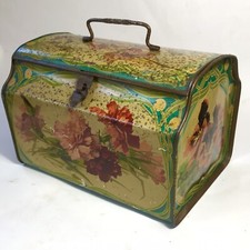 VERY RARE LITHOGRAPHED SHEET METAL BOX COOKIE Or Snack Art Nouveau 1900