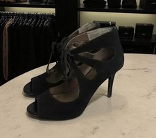 Talons Hauts Audrey Brooke Femme Pointure 6 Cuir Lacés Noirs