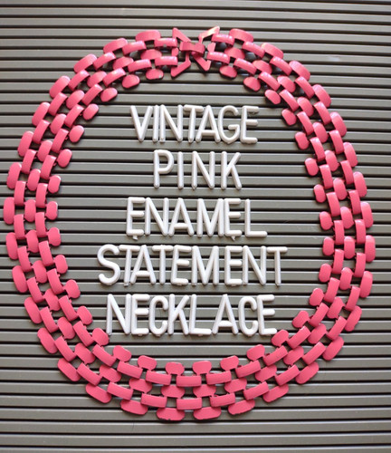 Vintage enamel pink brick link - enamel,