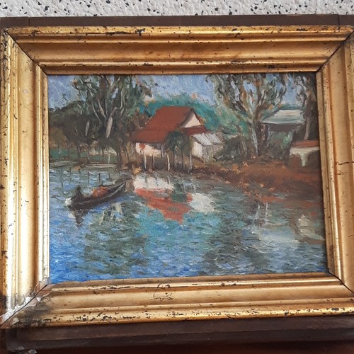 Peinture paysage encadrée