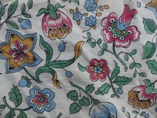 Coupon de Tissu style Inde Oriental grosses fleurs EXO French Fabric Vintage