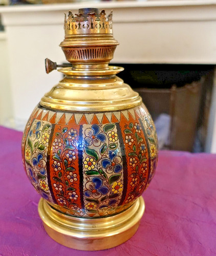 Antique ceramic oil - lamp, by