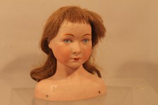 Antique Belgian Cookie Doll Bust with Full Head