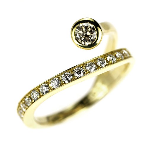Bague diamant k18yg ct - bague,