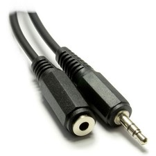 CABLE RALLONGE 5 mètres JACK 3.5mm stéréo mâle / femelle POUR CASQUE  AUDIO ..