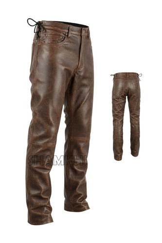 Pantalon cuir brun - pantalon,