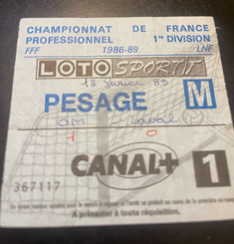 Ancien ticket billet football - ancien,