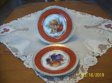 Fruit Pattern Vtg Porcelain China Fruit Pattern Plates Made In Germany US Zone
