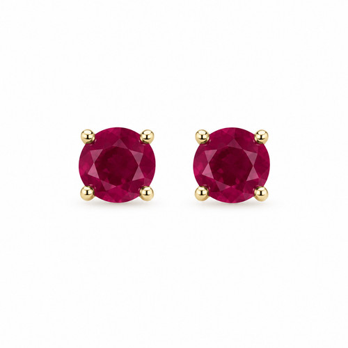 Ruby round studs - ruby,