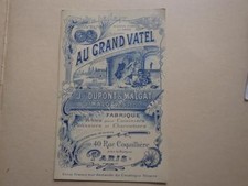 1900.publicité  Au grand Vatel .Dupont et Malgat (vêtement cuisine).