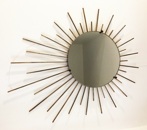 Grand miroir soleil - soleil, laiton