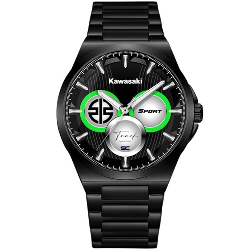 Montre noir acier fan - noir,