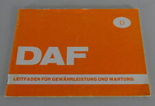 Service booklet/service manual blank Daf 44/33/66/Marathon/46 status 10/1974