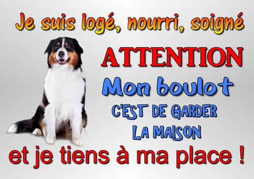 Plaque attention chien - plaque,