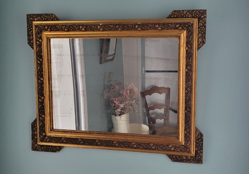 Miroir ancien bois - miroir, stuc